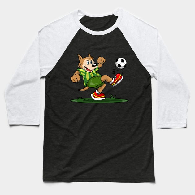 Dog as a footballer Baseball T-Shirt by Markus Schnabel